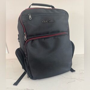 Robert Graham Black Laptop Backpack with Red Trim